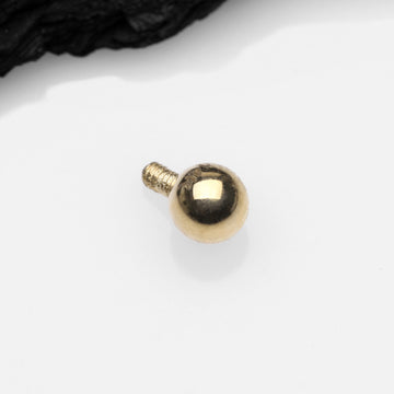 Detail View 1 of 14 Karat Gold Internally Threaded Solid Ball Dermal Anchor Top Part